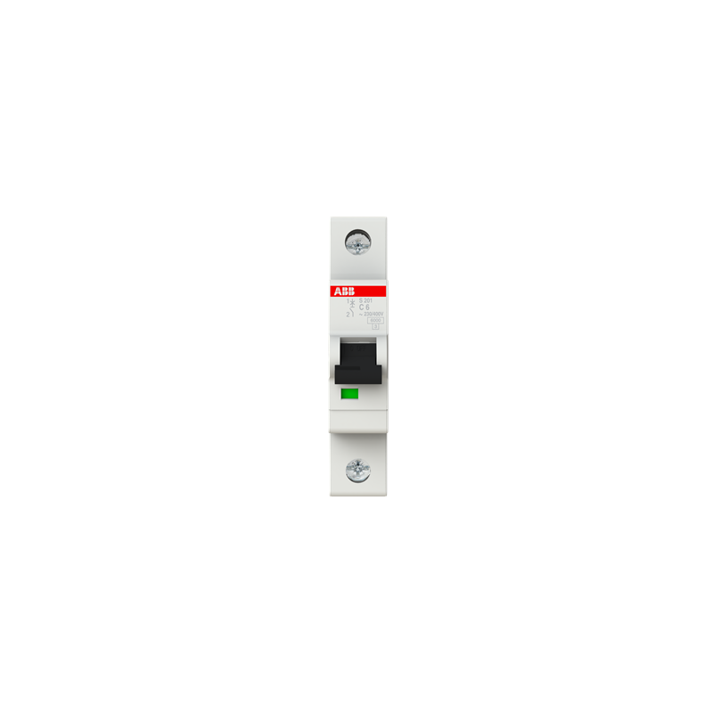 Interruptor termomagnético 1P In 6A 6kA Curva C - S201-C6 - 2CDS251001R0064