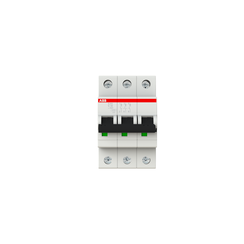 Interruptor termomagnético 3P 32A 6kA Curva C - S203-C32 - 2CDS253001R0324