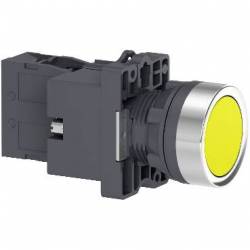 Pulsador luminoso Led 1NA-  amarillo - 24VCA/CC - Línea XA2 - XA2EW35B1