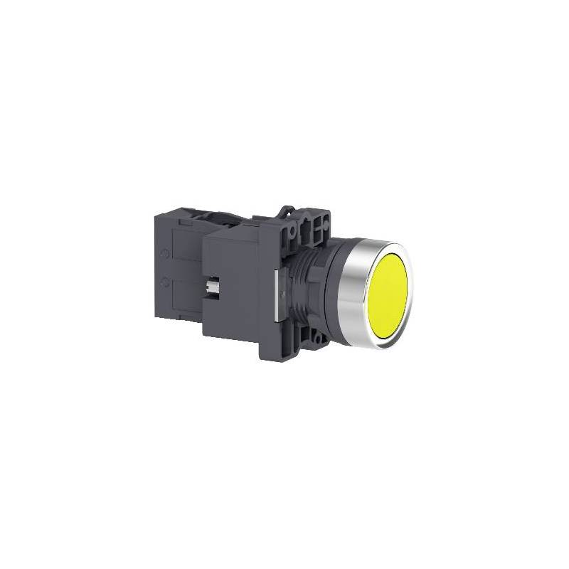 Pulsador luminoso Led 1NA-  amarillo - 24VCA/CC - Línea XA2 - XA2EW35B1