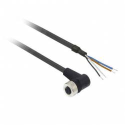 Conector Hembra Acodado M12 precableado 2m