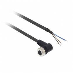 Conector Hembra Acodado M12 precableado 5m